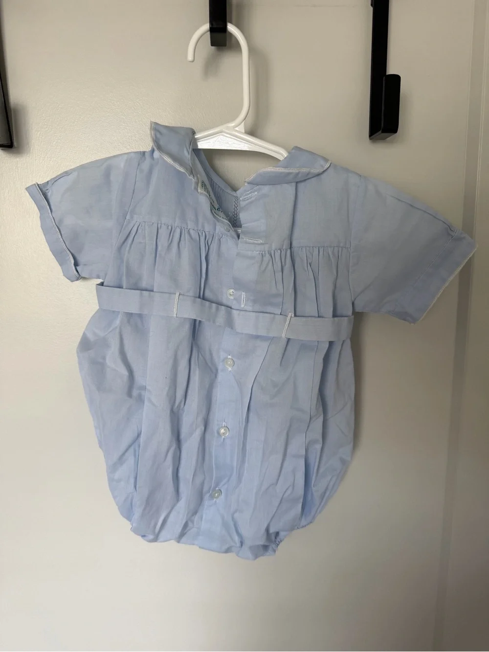 Bell Classic Light Blue Baby Romper Set with Bonnet
